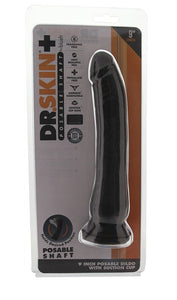 Dr. Skin Plus 9 Inch Posable Dildo in Black