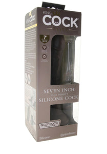 King Cock Elite Dual Density 7 Inch Silicone Cock in Brown