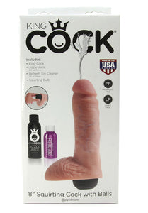 King Cock 8 Inch Squirting Cock with Balls