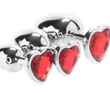 Load image into Gallery viewer, Three Hearts Aluminum Anal Plug Set